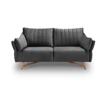 Canapea cu tapițerie de catifea Interieur 86 Elysée, 174 cm, gri închis