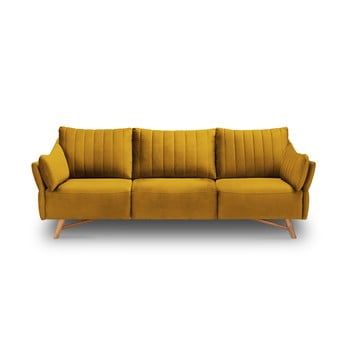 Canapea cu tapițerie de catifea Interieur 86 Elysée, 232 cm, galben muștar
