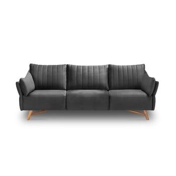 Canapea cu tapițerie de catifea Interieur 86 Elysée, 232 cm, gri închis Canapea cu tapițerie de catifea Interieur 86 Elysée, 232 cm, gri închis