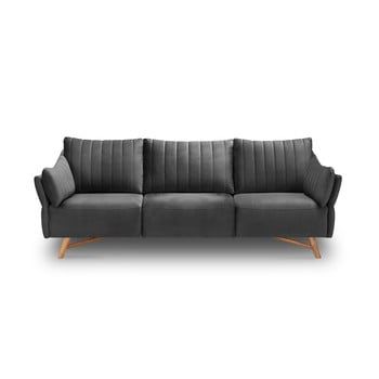 Canapea cu tapițerie de catifea Interieur 86 Elysée, 232 cm, gri închis