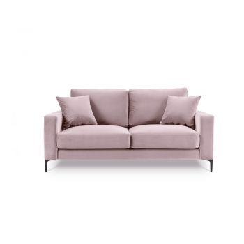 Canapea cu tapițerie din catifea Kooko Home Harmony, 158 cm, roz