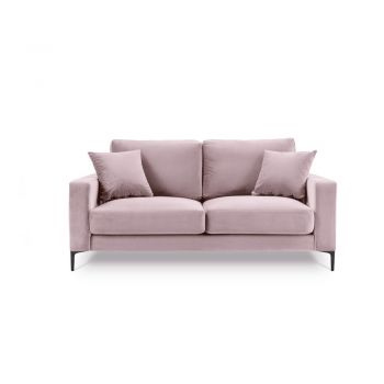 Canapea cu tapițerie din catifea Kooko Home Harmony, 158 cm, roz