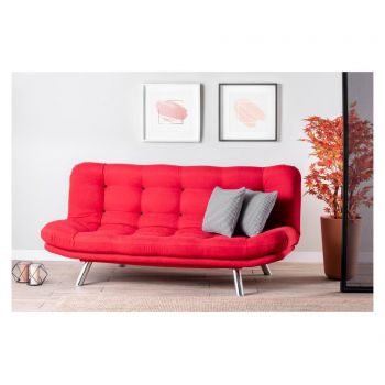 Canapea extensibila cu 3 locuri Futon, Marmaris Red, 198x100x104 cm - FUTON, Rosu