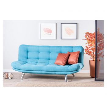 Canapea extensibila cu 3 locuri Futon, Marmaris Turquoise, 198x100x104 cm - FUTON, Albastru