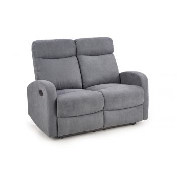 Canapea Recliner tapitata cu stofa, 2 locuri Osmond 2S Gri inchis, l128xA95xH100 cm