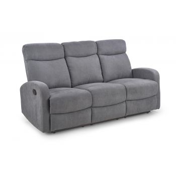 Canapea Recliner tapitata cu stofa, 3 locuri Osmond 3S Gri inchis, l180xA95xH100 cm