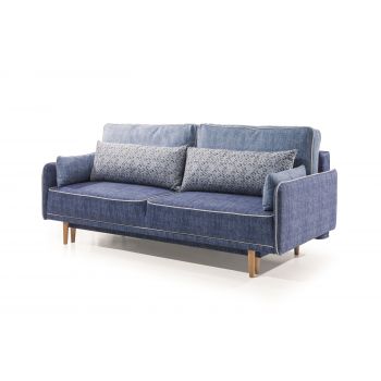 Canapea Sinuo Aloe 4 Extensibila cu Arcuri Ondulate si Spuma Poliuretanica, 2 Locuri, Suprafata de Dormit 200x150 cm, tapitata cu Stofa, Perne Incluse, l210xA100xH94 cm
