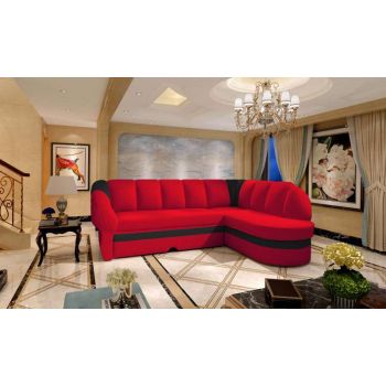 Colțar dreapta Benano Red Black, 85x180x250 cm, lemn/ spuma/ poliester/ plastic, rosu/ negru Colțar dreapta Benano Red Black, 85x180x250 cm, lemn/ spuma/ poliester/ plastic, rosu/ negru
