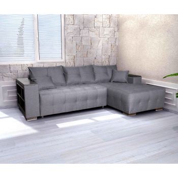 Coltar extensibil dreapta Kult, Leon Rolando Grey, gri, 68x250x155 cm - Kult, Gri & Argintiu