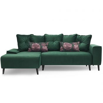 Coltar extensibil stanga Bobochic Paris, Hera Bis Green, 260x160x95 cm - Bobochic Paris, Verde