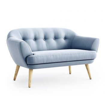 Canapea 2 locuri Optisofa, Elsa Riviera Steel Blue, 135x86x77 cm - Optisofa, Albastru