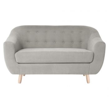 Canapea 2 locuri Jalouse Maison, Vicky Light Grey, 148x88x85 cm - Jalouse Maison, Gri & Argintiu