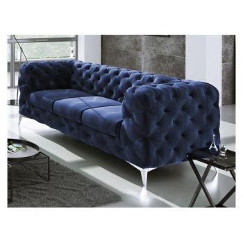 Canapea 3 locuri Chesterfield Chelsea Navy Blue - ROPEZ, Crem,Verde Canapea 3 locuri Chesterfield Chelsea Navy Blue - ROPEZ, Crem,Verde