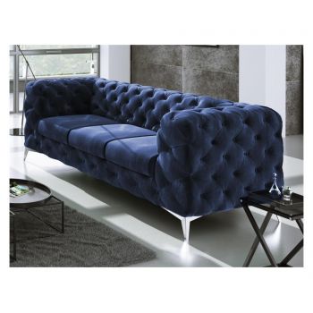 Canapea 3 locuri Chesterfield Chelsea Navy Blue - ROPEZ, Crem,Verde