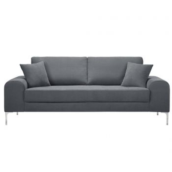 Canapea 3 locuri Dillinger Grey - Corinne Cobson Home, Gri & Argintiu