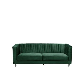 Canapea ARVIKA, catifea, verde, 75 x 204 x 78 cm Canapea ARVIKA, catifea, verde, 75 x 204 x 78 cm