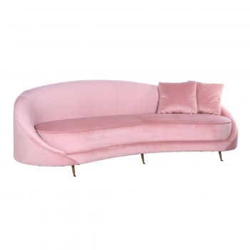 Canapea Bourbon cu 2 perne din catifea roz L 239cm Richmond Interiors