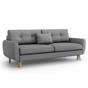 Canapea extensibila 3 locuri Optisofa, Harris Gris Grey, 231x95x85 cm - Optisofa, Gri & Argintiu