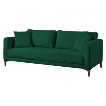 Canapea extensibila 3 locuri Velvet Dark Green - Gauge Concept, Verde