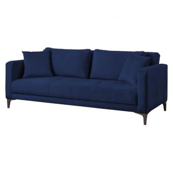 Canapea extensibila 3 locuri Gauge Concept, Velvet Navy Blue, 205x95x80 cm - Gauge Concept, Albastru