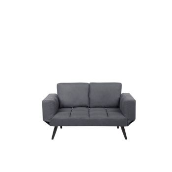 Canapea extensibila BREKKE, textil, gri inchis, 90 x 167 x 75 cm