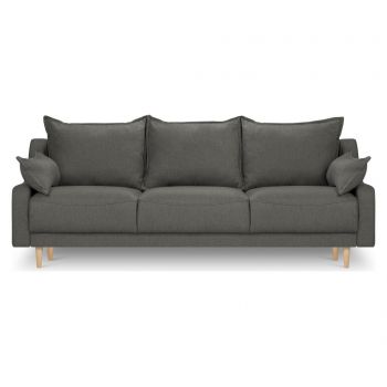 Canapea extensibila cu 3 locuri Freesia Grey - Mazzini Sofas, Gri & Argintiu