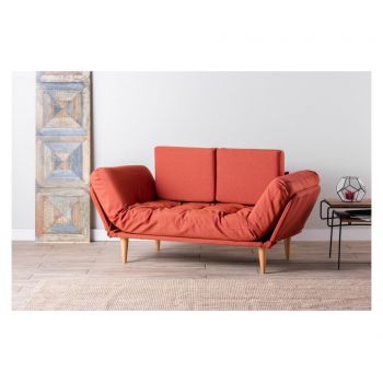 Canapea extensibila cu 3 locuri - FUTON, Rosu la reducere Canapea extensibila cu 3 locuri - FUTON, Rosu la reducere