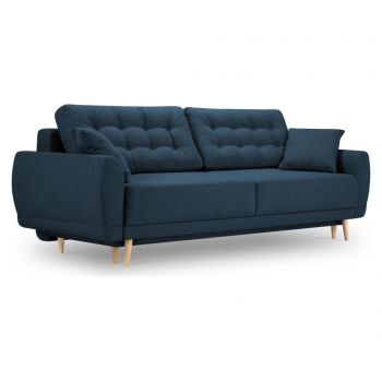 Canapea extensibila cu 3 locuri Melart, Marco Box Dark Blue, 236x93x92 cm - Melart, Albastru