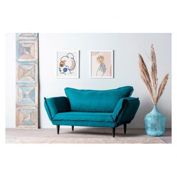 Canapea extensibila cu 3 locuri Petrol Green - FUTON, Verde la reducere Canapea extensibila cu 3 locuri Petrol Green - FUTON, Verde la reducere