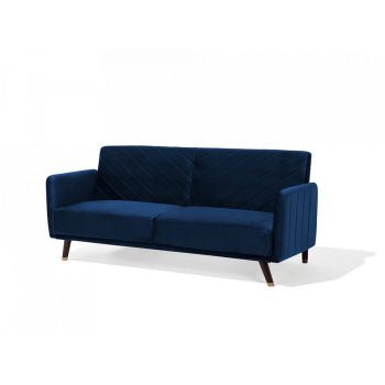 Canapea extensibila Senja, lemn masiv, albastru inchis, 200 x 87 x 95 cm Canapea extensibila Senja, lemn masiv, albastru inchis, 200 x 87 x 95 cm