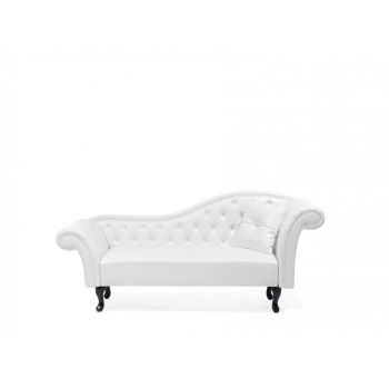 Canapea LATTES, piele ecologica, alba, 188 x 59 x 87 cm Canapea LATTES, piele ecologica, alba, 188 x 59 x 87 cm
