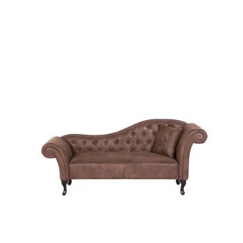 Canapea Lattes, piele sintetică, maro, 127 x 57 cm Canapea Lattes, piele sintetică, maro, 127 x 57 cm
