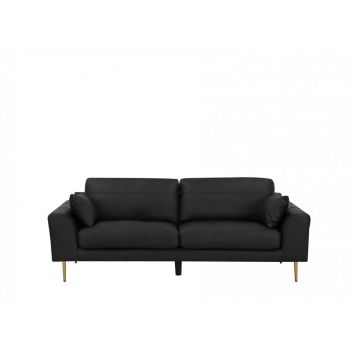 Canapea Torget, PVC, neagra, 226 x 88 x 89 cm