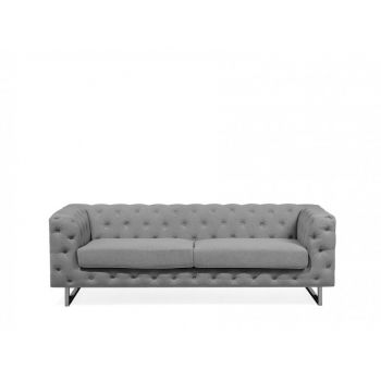 Canapea Vissland, textil, gri, 71 x 215 x 87 cm