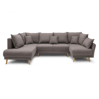 Colțar extensibil cu șezlong pe partea dreaptă Bobochic Paris Mia XXL, formă Colțar extensibil cu șezlong pe partea dreaptă Bobochic Paris Mia XXL, formă