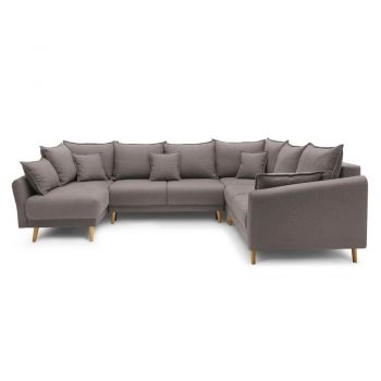 Colțar extensibil cu șezlong pe partea stângă Bobochic Paris Mia XXXL, formă Colțar extensibil cu șezlong pe partea stângă Bobochic Paris Mia XXXL, formă
