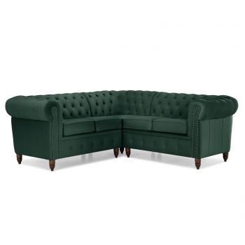 Coltar Kalatzerka, Chesterfield Dark Green, 205x86x80 cm - Kalatzerka, Verde