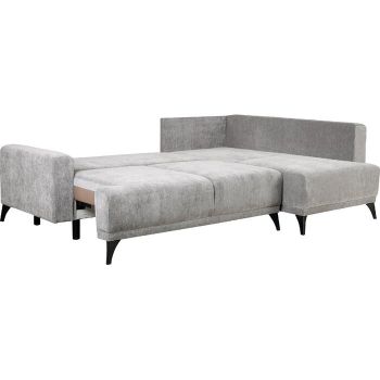 Coltar extensibil Sherry, textil, gri, 246 x 169 cm