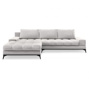 Coltar extensibil stanga Deneb Light Grey - Windsor & Co, Gri & Argintiu