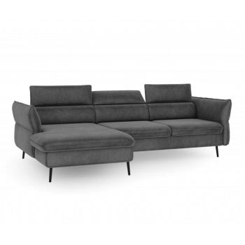 Coltar extensibil stanga Valentina Dark Grey - Milo Casa, Gri & Argintiu