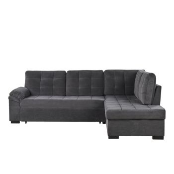 Coltar extensibil VARNAMO, catifea, gri, 92 x 227 x 184 cm Coltar extensibil VARNAMO, catifea, gri, 92 x 227 x 184 cm