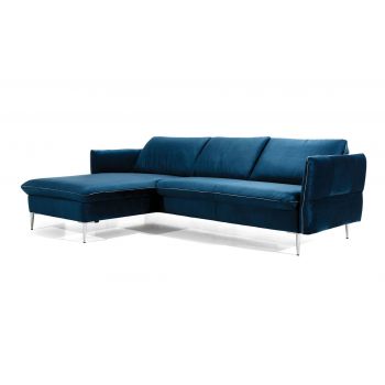 Coltar fix cu sezlong pe stanga Bianco De Lux, l235xA165xH78 cm Coltar fix cu sezlong pe stanga Bianco De Lux, l235xA165xH78 cm