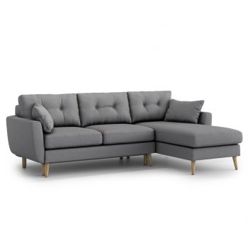 Coltar reversibil extensibil Optisofa, Harris Gris Grey, 244x158x85 cm - Optisofa, Gri & Argintiu