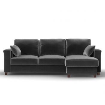 Coltar reversibil si extensibil Relax Dark Grey - Kooko Home, Gri & Argintiu