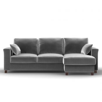 Coltar reversibil si extensibil Relax Light Grey - Kooko Home, Gri & Argintiu