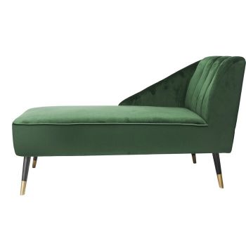 Sezlong catifea Royal, verde, 76 x 129 x 76 cm