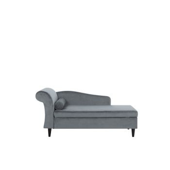 Sezlong LUIRO, catifea, gri, 70 x 160 x 77 cm Sezlong LUIRO, catifea, gri, 70 x 160 x 77 cm