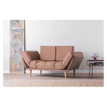 Canapea extensibila cu 3 locuri Futon, 200x85x80 cm - FUTON, Maro