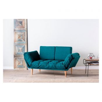 Canapea extensibila cu 3 locuri Petrol Green - FUTON, Verde Canapea extensibila cu 3 locuri Petrol Green - FUTON, Verde