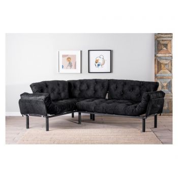 Coltar extensibil Futon, 260x190x85 cm - FUTON, Negru